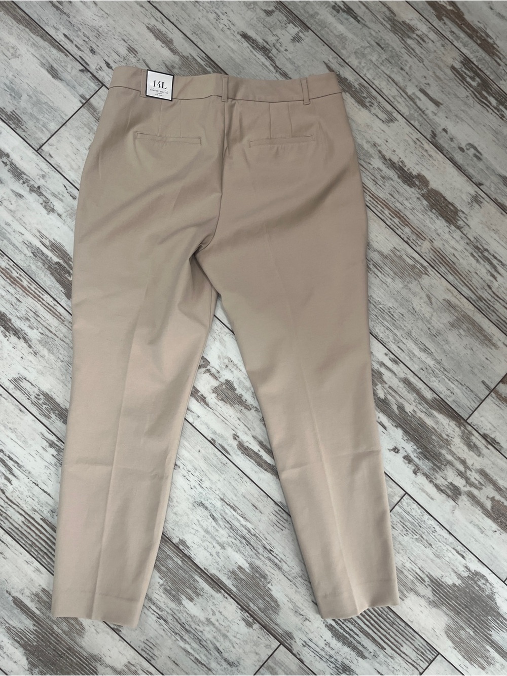 White House Black Market Beige Slim Ankle Trousers Womens 14L Comfort Stretch - Picture 6 of 14